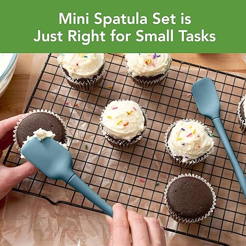 Miniatura 2 de Tovolo Flex-Core - Mini espátula y cuchara de silicona, juego de 2 utensilios de cocina, resistente al calor y sin BPA, seguro para hierro fundido y