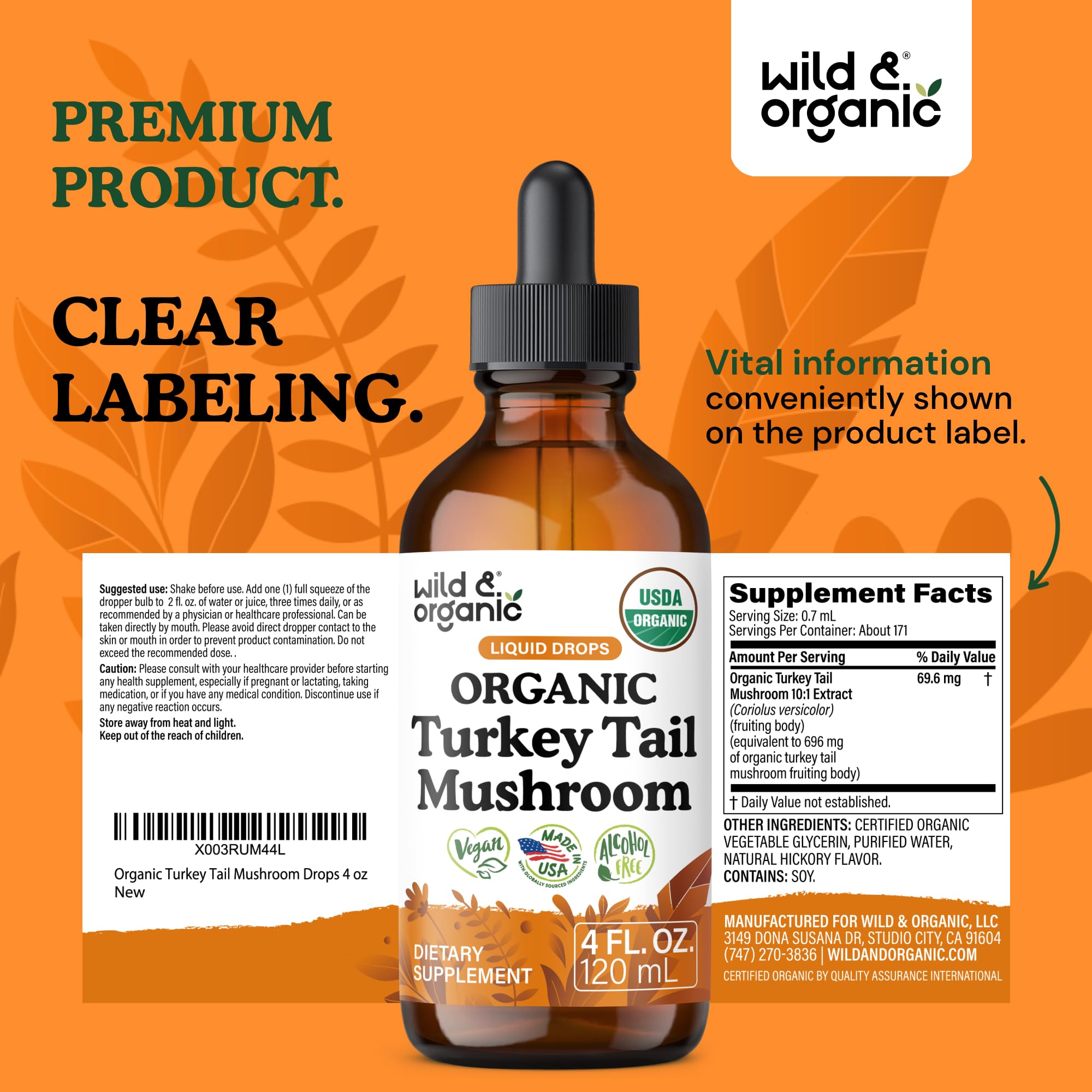 USDA Organic Turkey Tail Mushroom Tincture - 4 oz — Amazon image 9