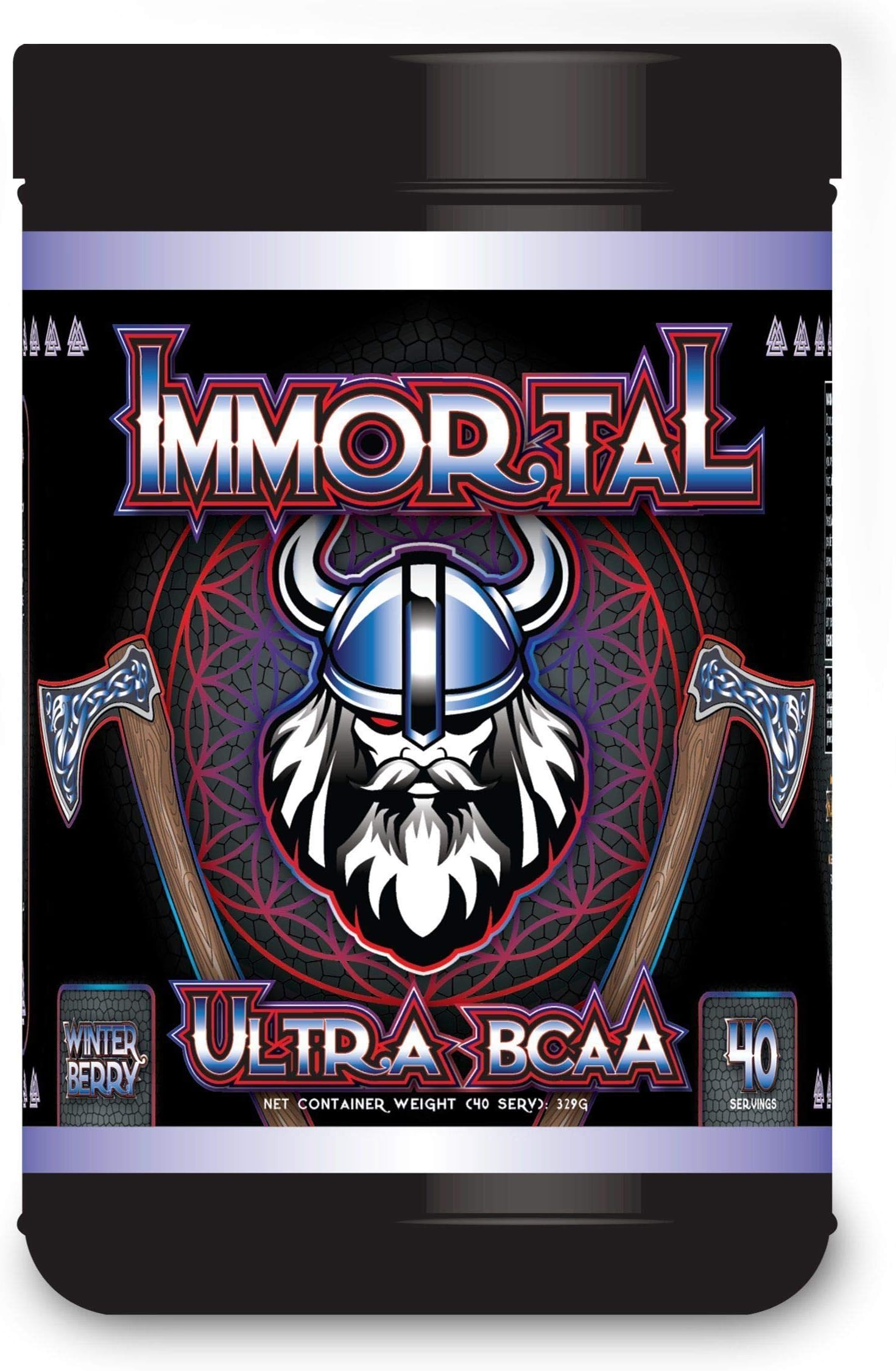 Immortal - Ultra BCAA (Winter Berry) Majestic BCAA - Legendary Flavor- 40 Servings - Rebuild - Restore - Recover - Odin Commands You!