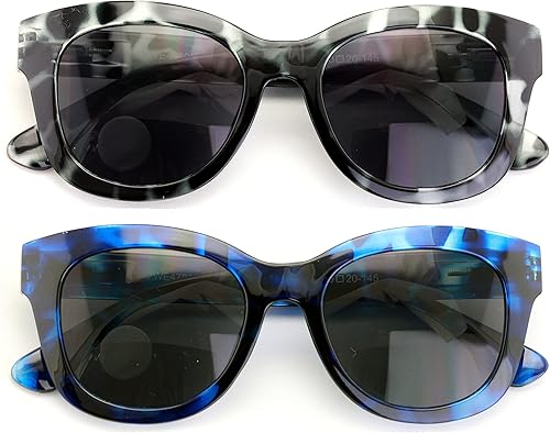 Miniatura 3 de V.W.E. 2 pares de lentes de sol bifocales redondos de lectura de gran tamaño para mujer, lector al aire libre, bisagra de resorte bifocal