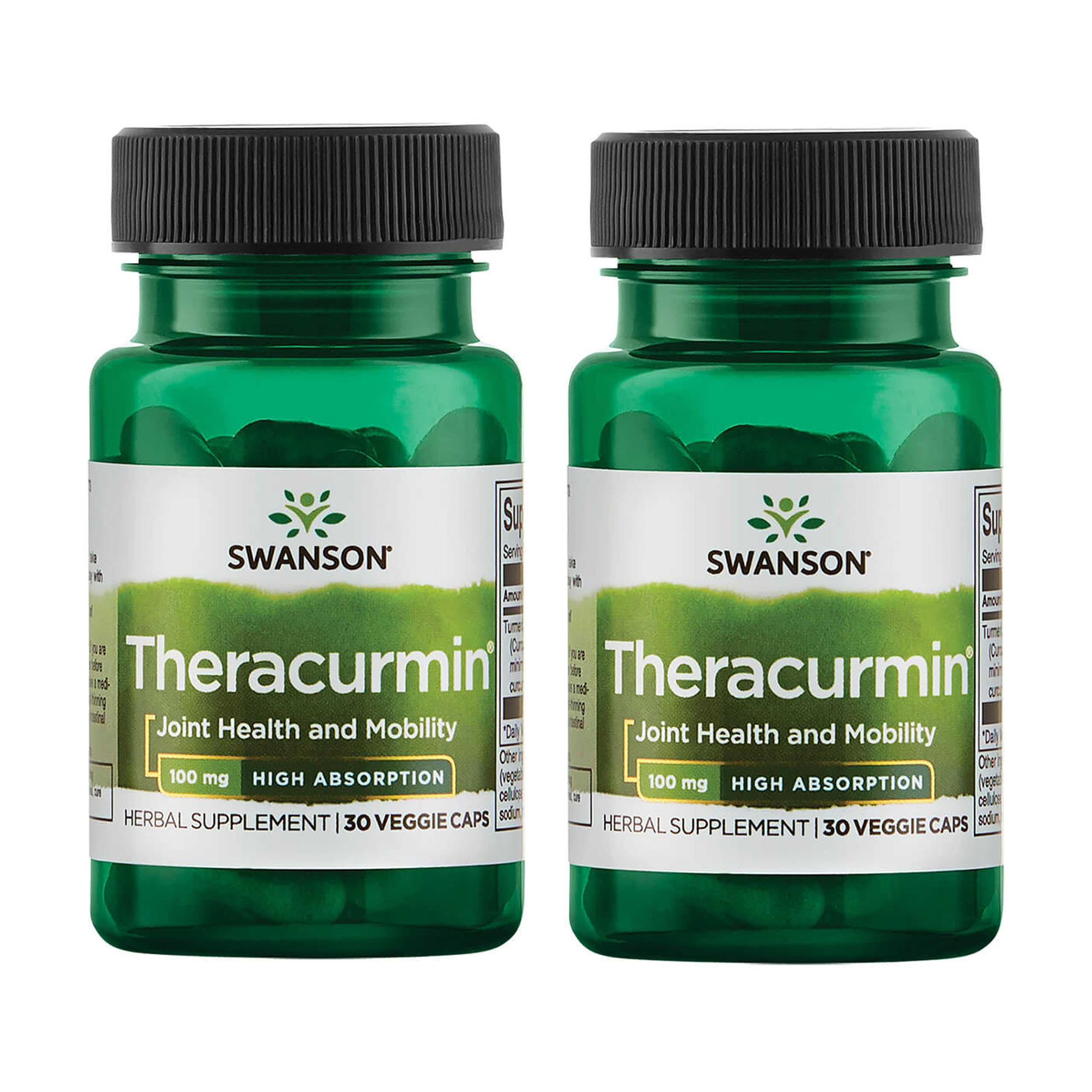 Swanson Theracurmin Joint Health Supplement, 100 mg, 30 Capsules, 2 Pack 30 Count (Pack of 2)