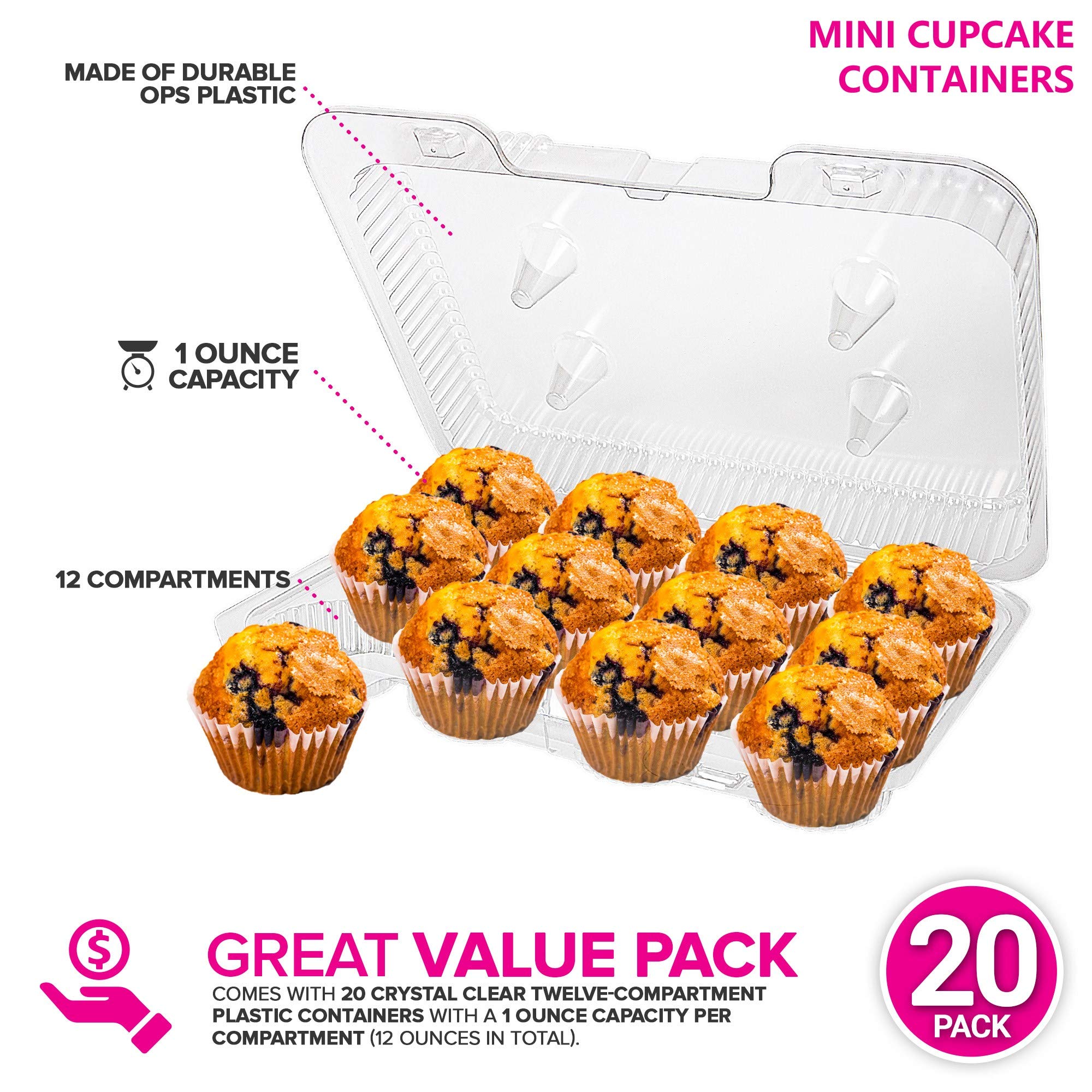Mini Cupcake Containers Containers (20 Count