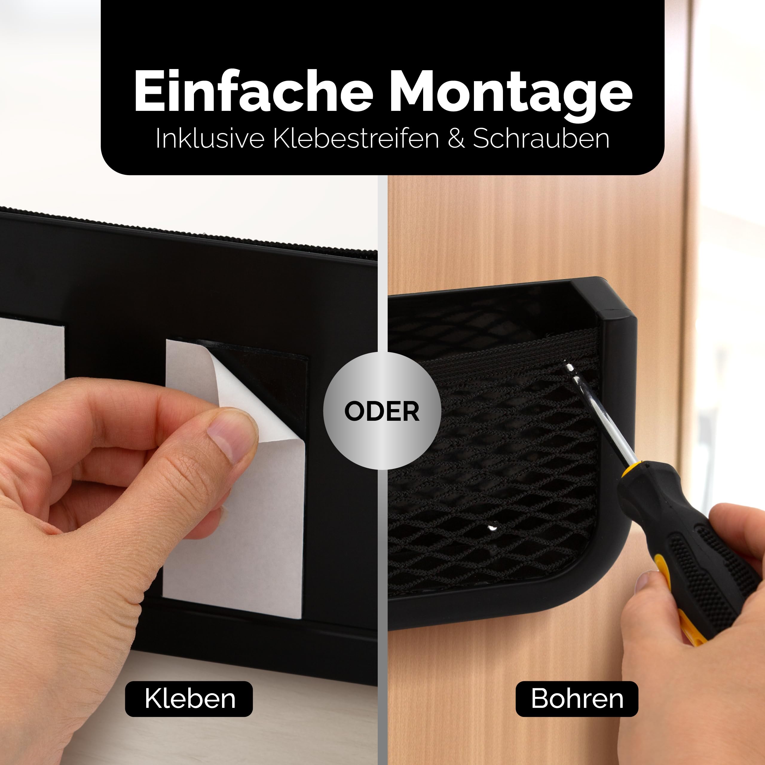 Vicera Ablagenetz für Camper und Wohnmobile 2er Set - Aufbewahrungsnetz aus robustem Kunststoff und elastischem Netz - Montagematerial inlusive