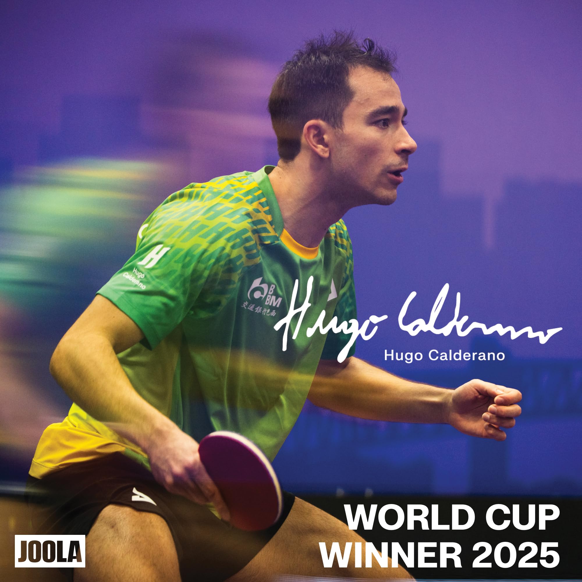 JOOLA Hugo Calderano Infinity Carbon rakieta do tenisa stołowego, dopuszczona przez ITTF, tkanina węglowa 3K, okładziny mikrona
