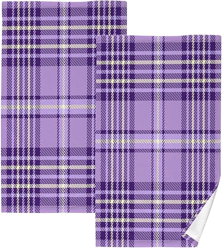 xigua Paquete de 2 toallas de mano de algodón cuadradas moradas suaves y altamente absorbentes para el hogar baño spa gimnasio 75