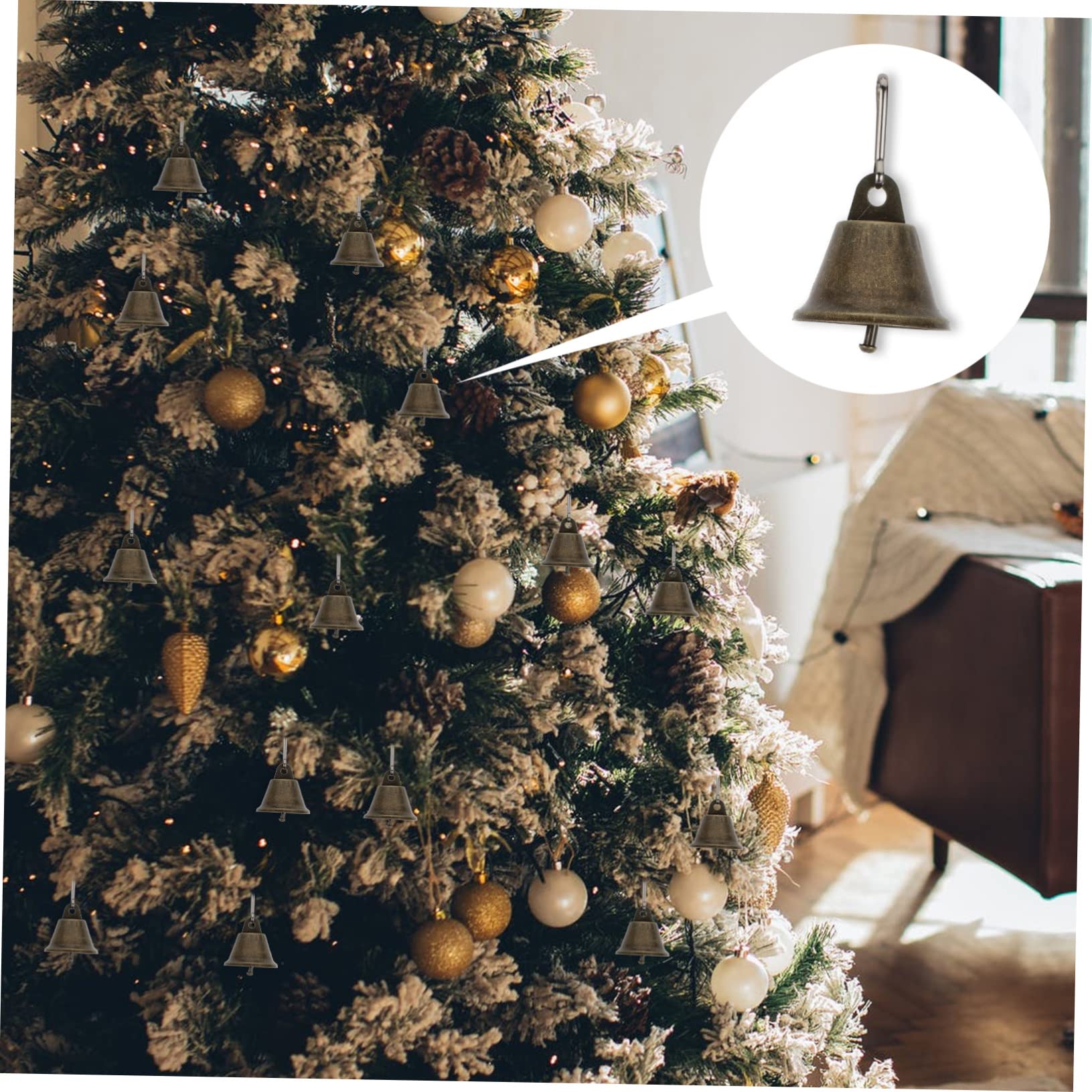 75 Pezzi Campana Di Corno Di Bronzo Campane Appese Di Natale Campane Rustiche Per L'Artigianato Ornamenti Di Di Natale Piccole Di Bronzo Appese Ciondolo Appeso