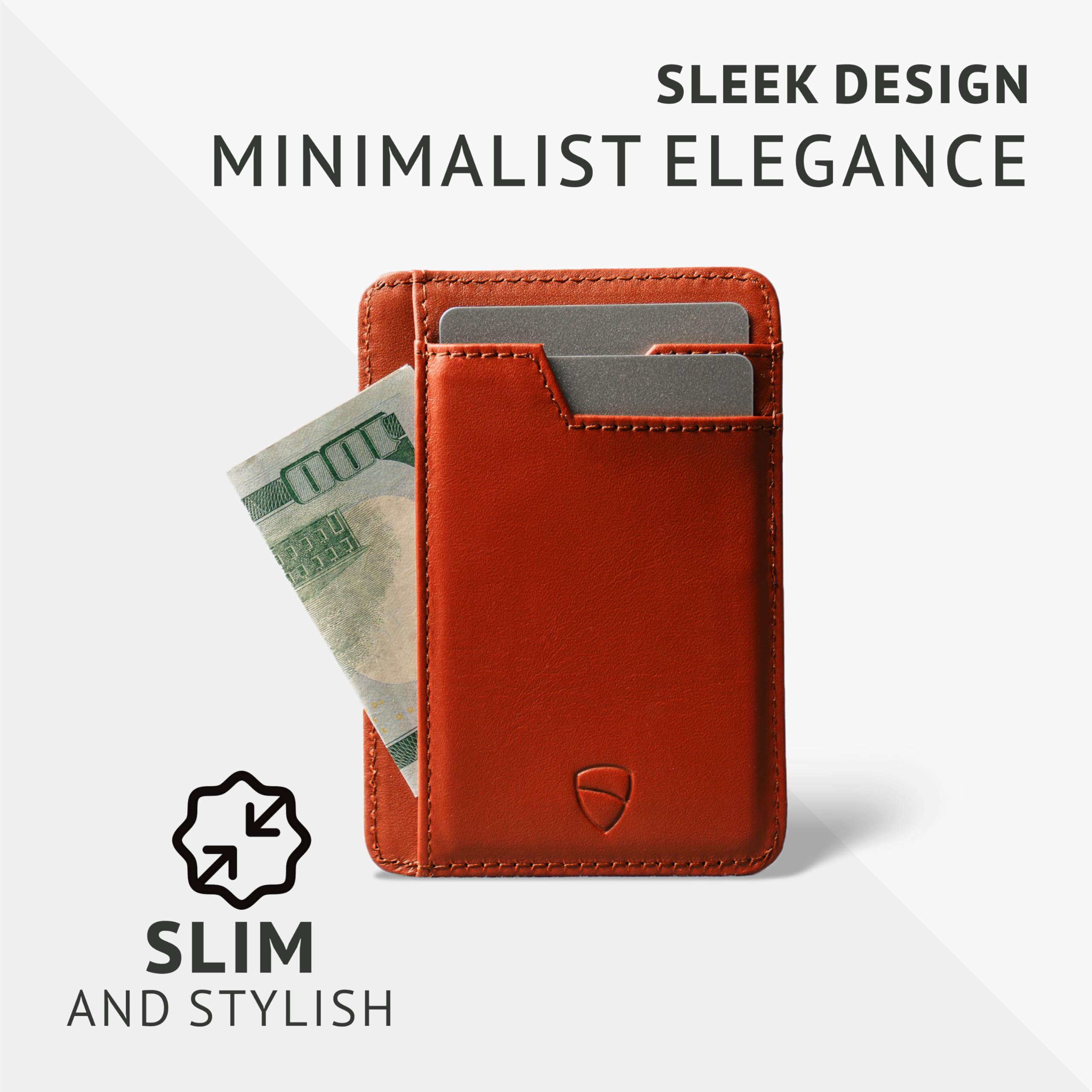 Vaultskin BRIXTON - Portafoglio Sottile in Pelle con Tasca ID, Stile Minimalista, Protezione RFID, per Uomini e Donne