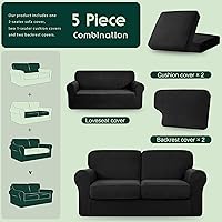 Vista 65 de CHUN YI - Funda elástica para sofá (7 piezas), funda para sofá de 3 plazas con tres respaldos y cojines separados con banda elástica, tela jacquard