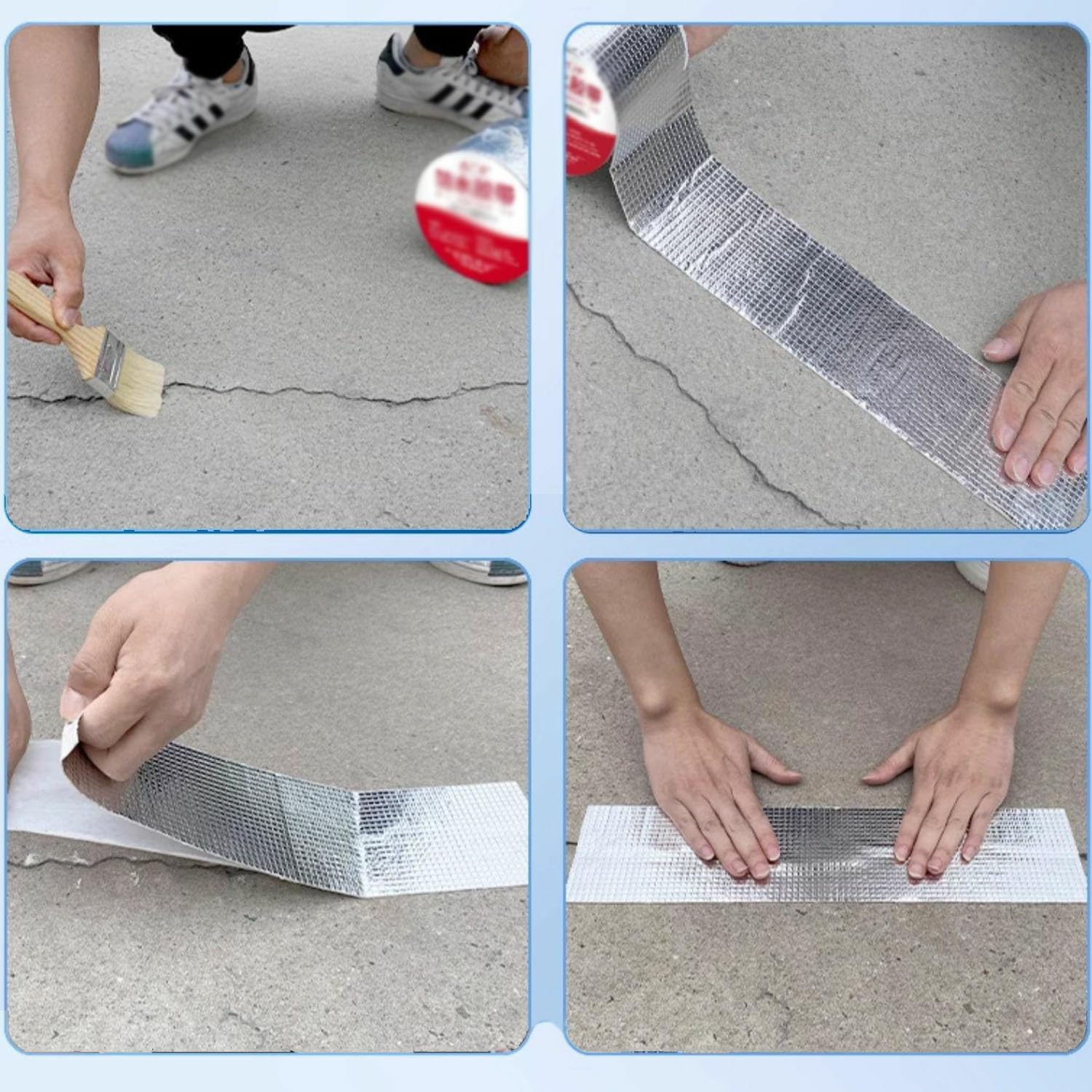 Cinta de Butilo Impermeable Autoadhesiva,Cinta Selladora de Papel de Aluminio para Diversas Superficies,Cinta de Reparación para Fugas de Techo,Grietas,Ruptura de Tuberías (70cm x 10m)