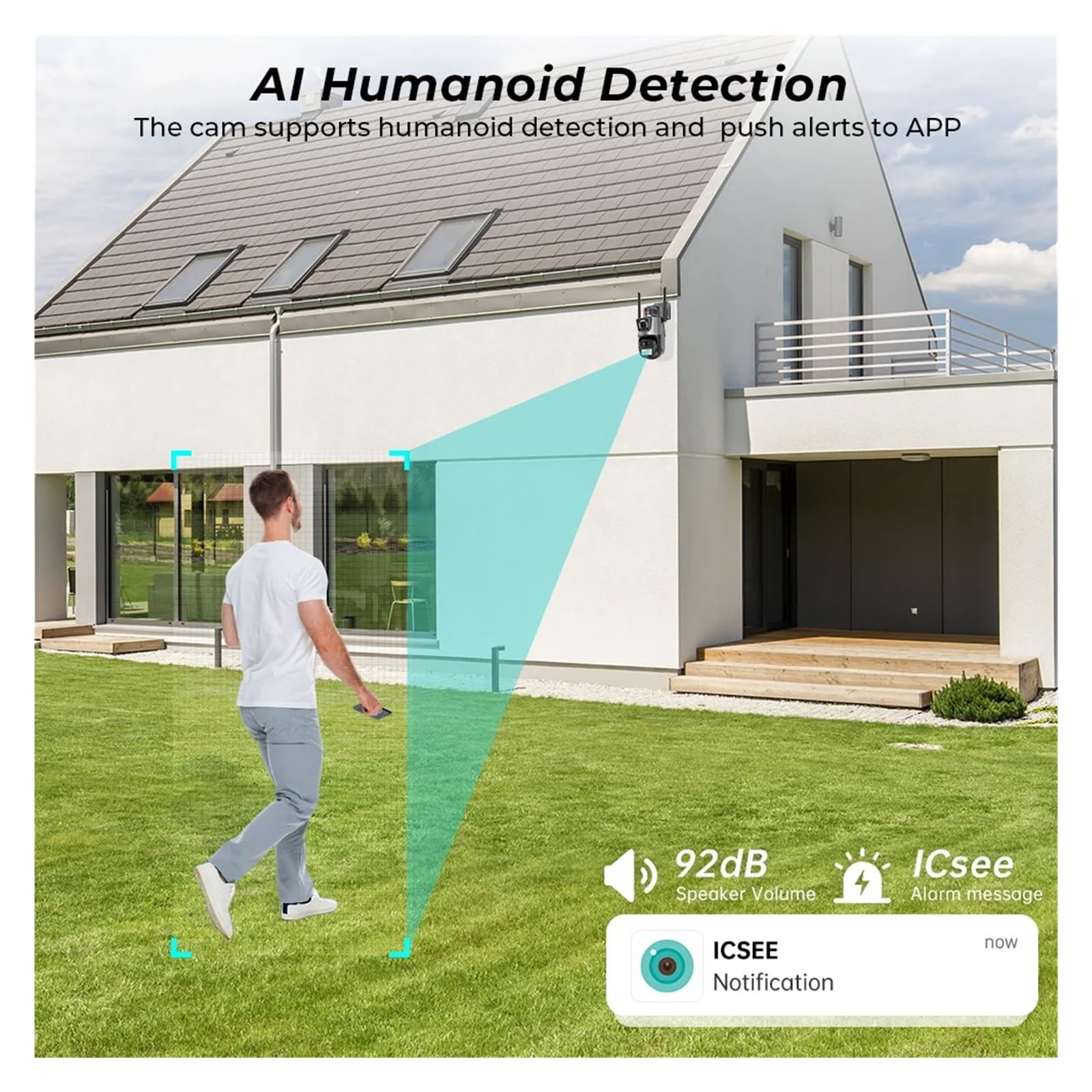 Caméra PTZ WiFi à Triple Objectif 8MP 4K