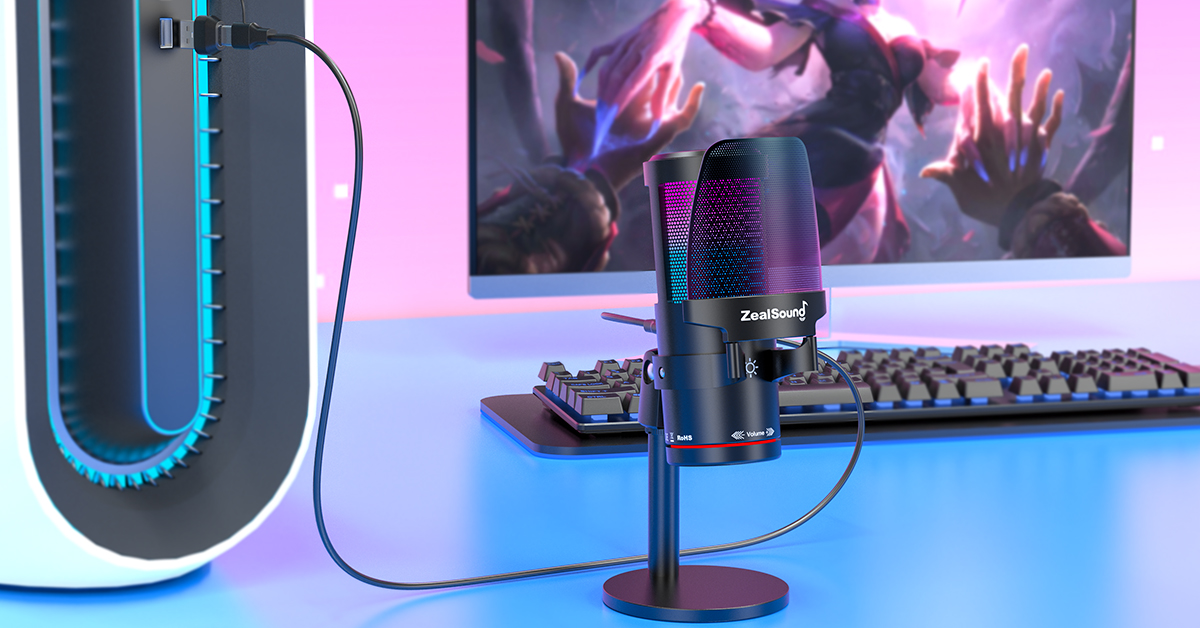 Amazon.com: ZealSound Gaming USB Microphone, Noise Cancellation