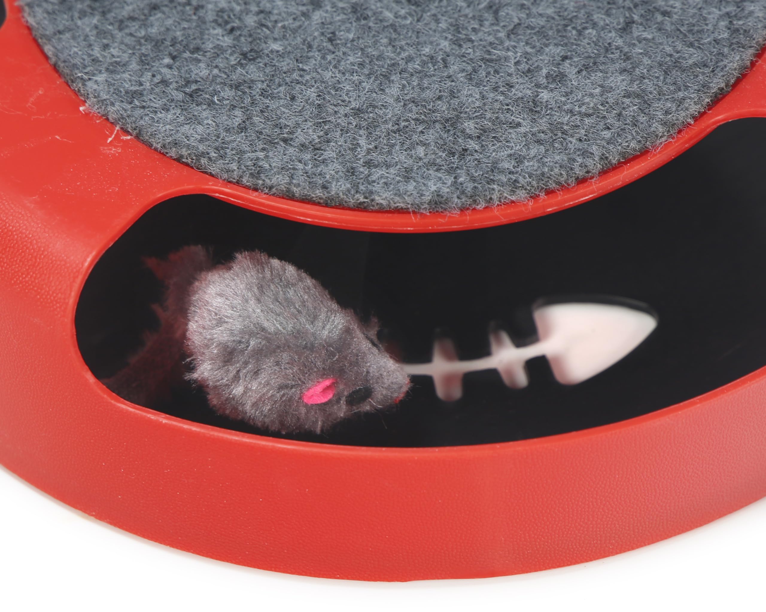 Juguete Interactivo para Gatos - Atrapa al Ratón (Rojo)