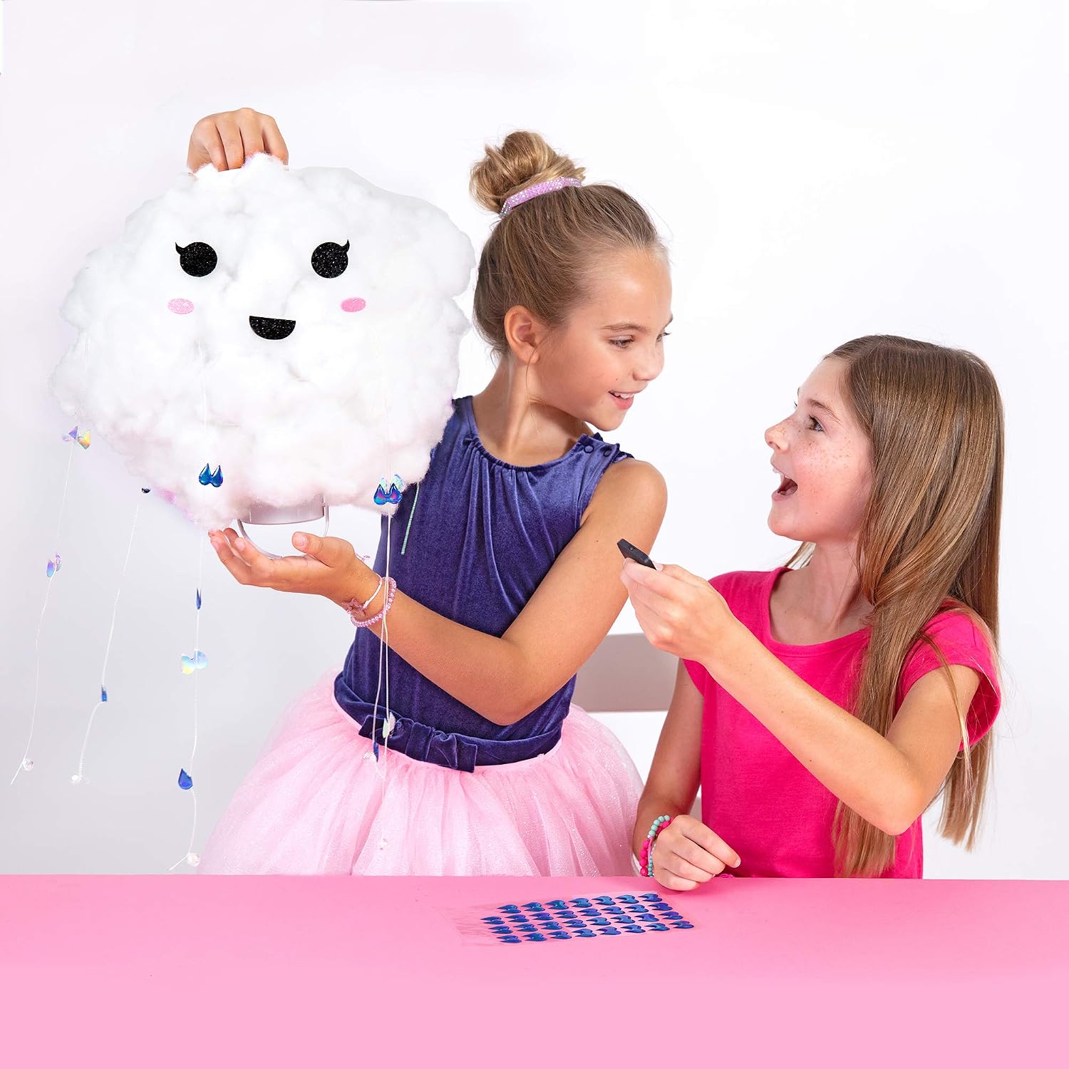 Make It Real GoldieBlox - DIY Floating LED Cloud Light Color Changing Hanging Light for Kids’ Bedroom - STEM Toy Kit - Includes LED Light Strips with Remote and Stickers