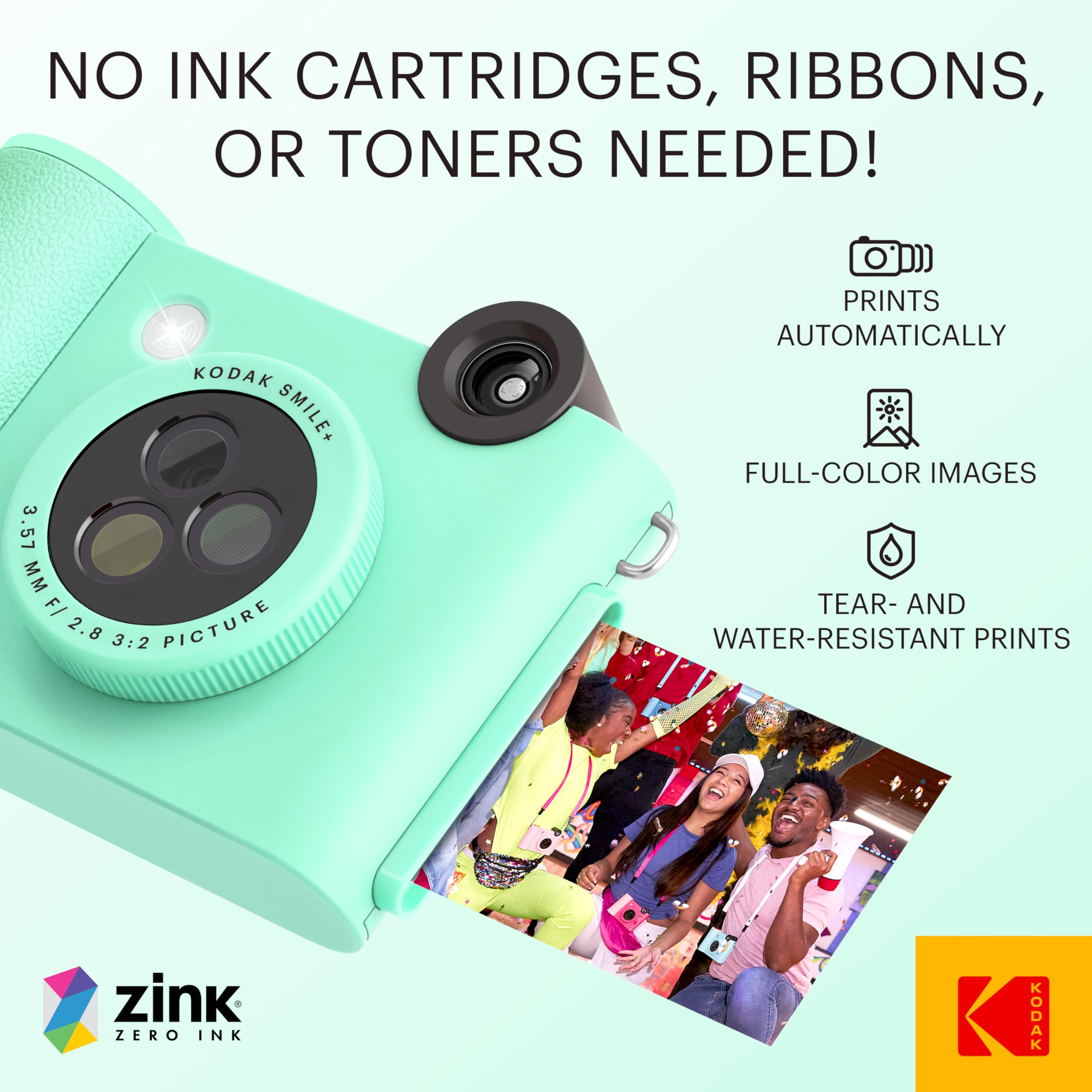 KODAK Smile+ 2-in-1 Digital Instant Camera & Wireless Bluetooth Photo Printer, 10MP, Special-Effect Rotating Lens - Image 4