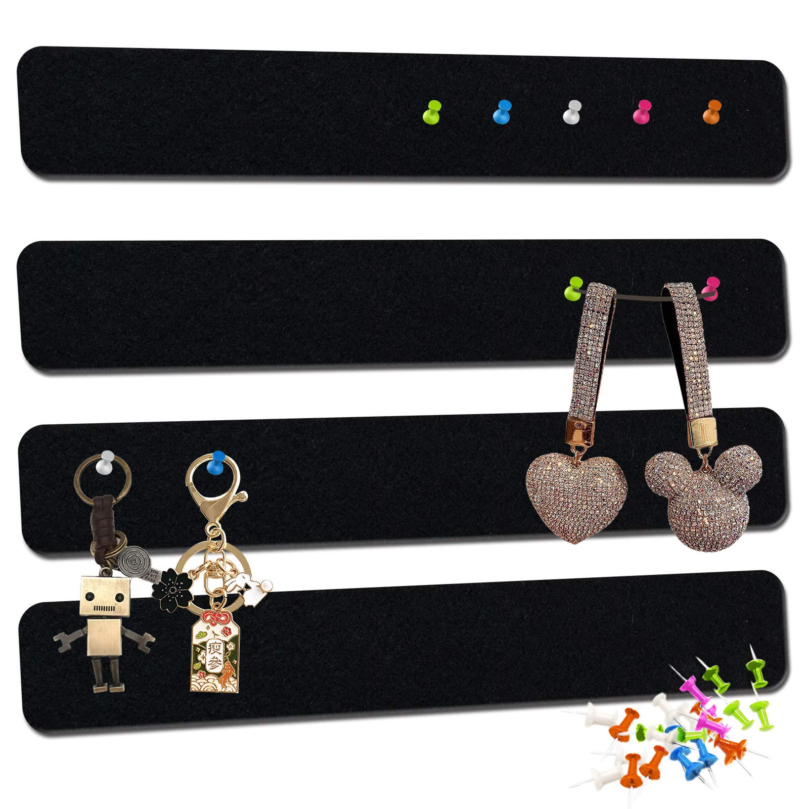 Buy Felt Pin Board Bar Strips Bulletin Board Tiles for Wall with 40