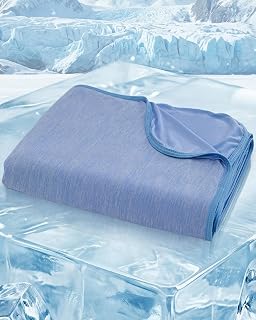 Cooling Blanket Twin Size Double-sided, Absorbs Heat to Keep You Cool, Blue