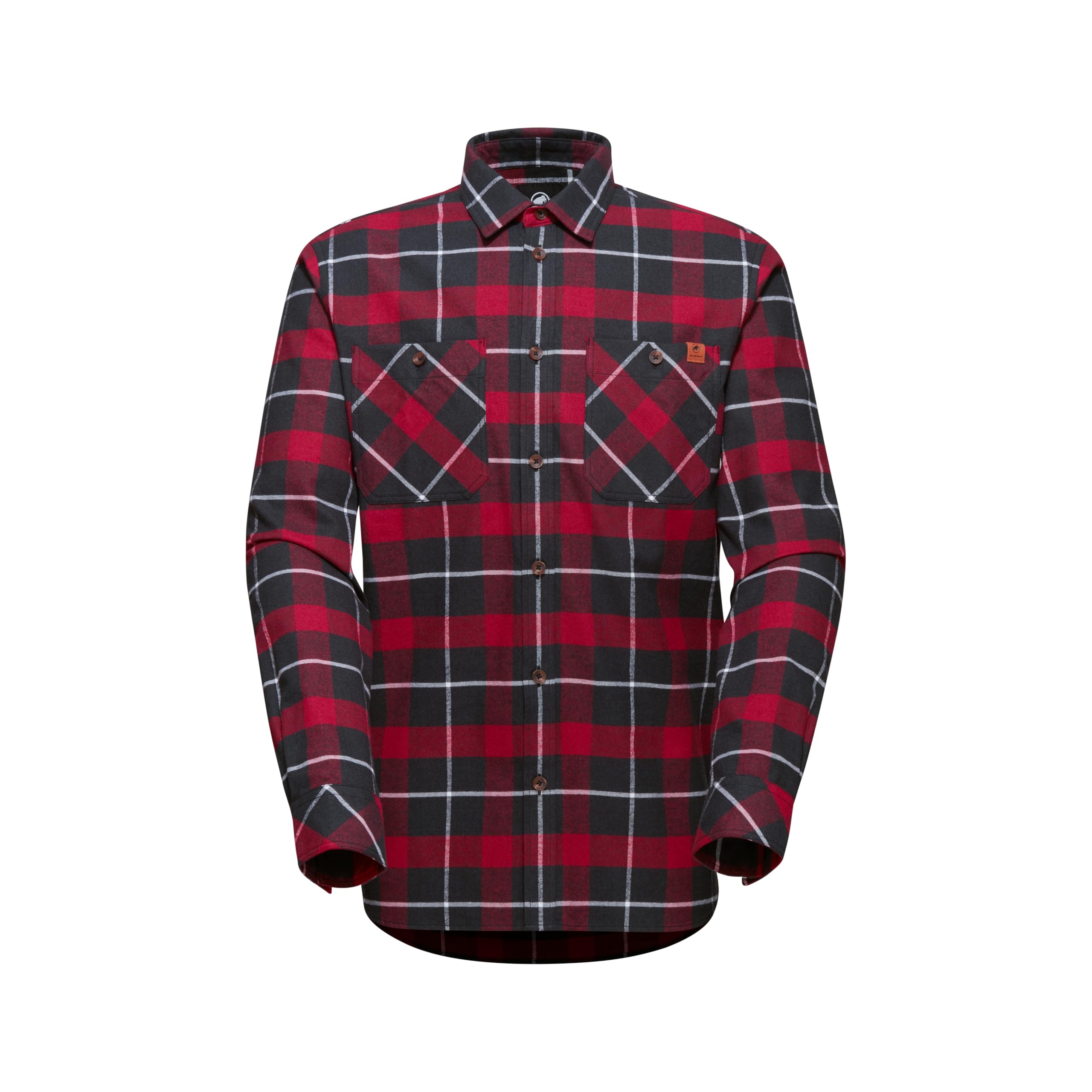 Mammut Herren Alvra Longsleeve Shirt Black/Blood Red Hemd, Rot, M EU