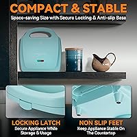 Vista 4 de Baker's Friend, Bite-size Mini Waffle Maker for Kids & Adults, Small Waffle Maker Mini Belgian Waffle Machine, 11 X 2.2” Tiny Nonstick Waffles Iron