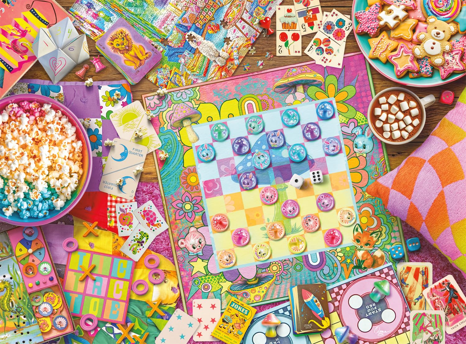 Buffalo Games - Aimee Stewart - Kitschy Game Night - 1000 Piece Jigsaw Puzzle for Adults - Challenging Puzzle Perfect for Game Nights - Finished Size is 26.75 x 19.75