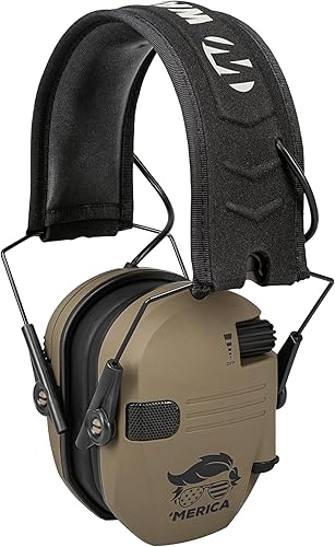 Miniatura 41 de Walker's Razor Slim Ultra Low Profile Compact Design Adjustable Range Shooting Hunting Hearing Protection Electronic Earmuffs Coral,Marrón