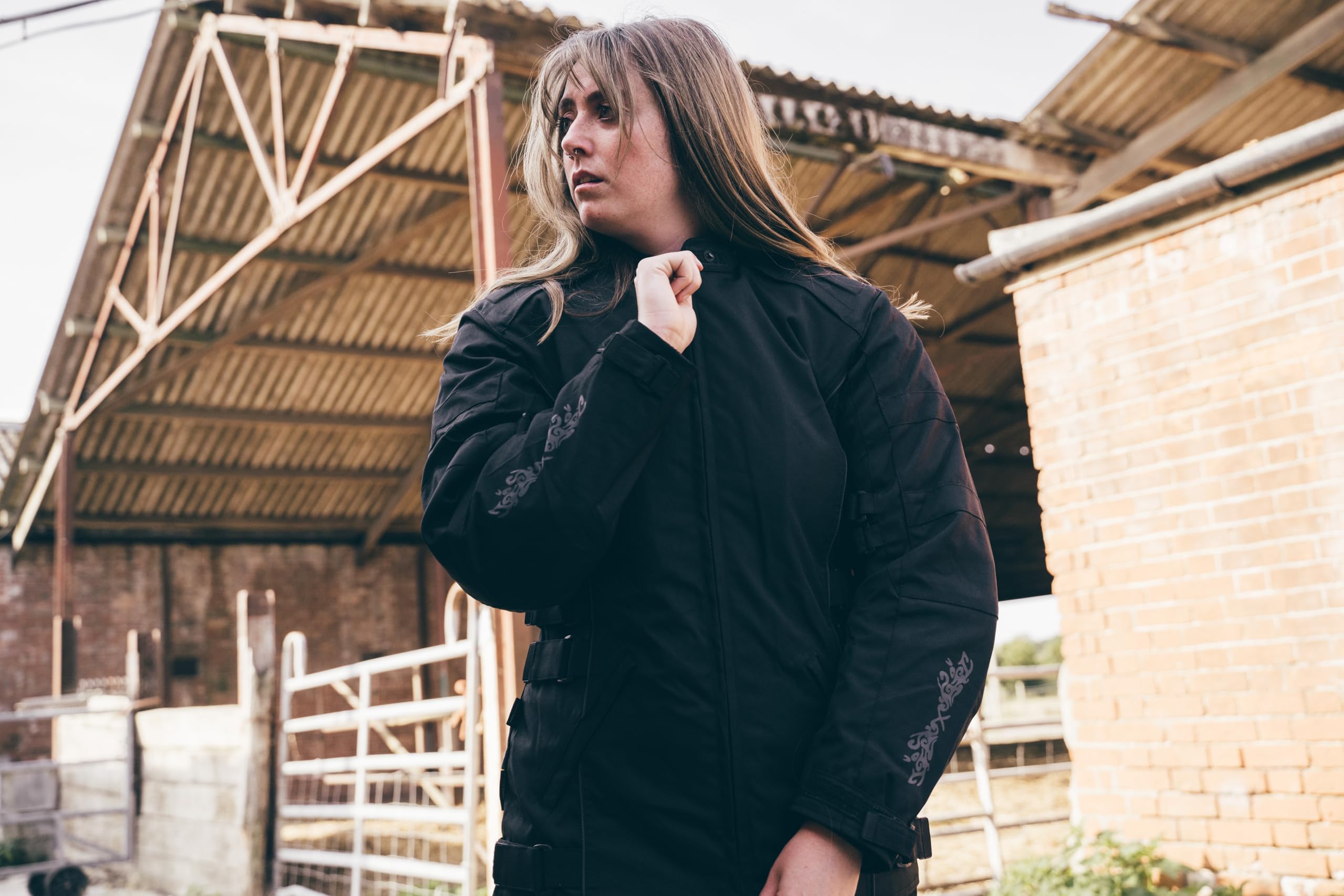 Texpeed Motorradjacke damen mit protektoren - Motorrad Motorroller Biker Wasserdicht Jacke Mit Rüstung (EN 1621-1) Schwarz - 4XL