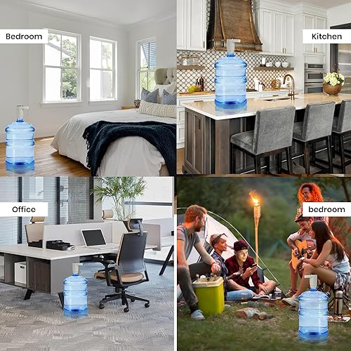 Miniatura 8 de Bomba automática de agua potable, carga USB, agua eléctrica portátil para 2-5 galones, dos bombas de agua integradas (beige)