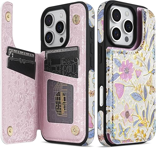 Miniatura 20 de NNH Funda tipo cartera compatible con iPhone Xs Max con bloqueo RFID, ranuras para tarjetas, folio de piel sintética, función atril, doble cierre