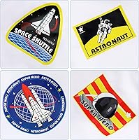 Vista 5 de Geyoga Disfraces de astronauta para niños, disfraz de astronauta con casco de astronauta para fiesta temática de cumpleaños