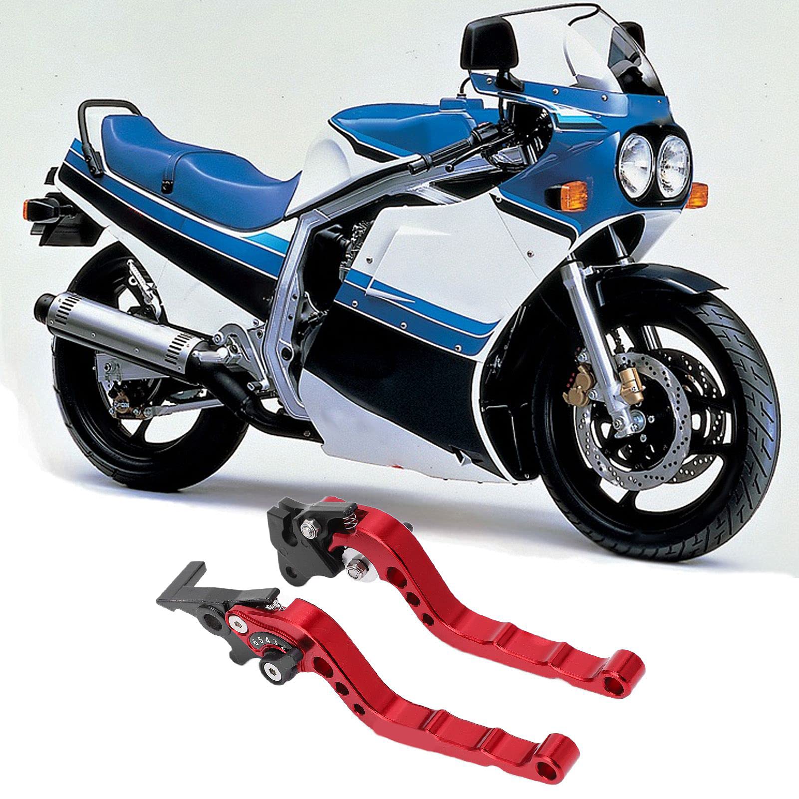 Poignées De Frein Levier Embrayage Moto Fydun - Paire CNC Aluminium Pliable (Rouge) - Compatible La Plupart Motos