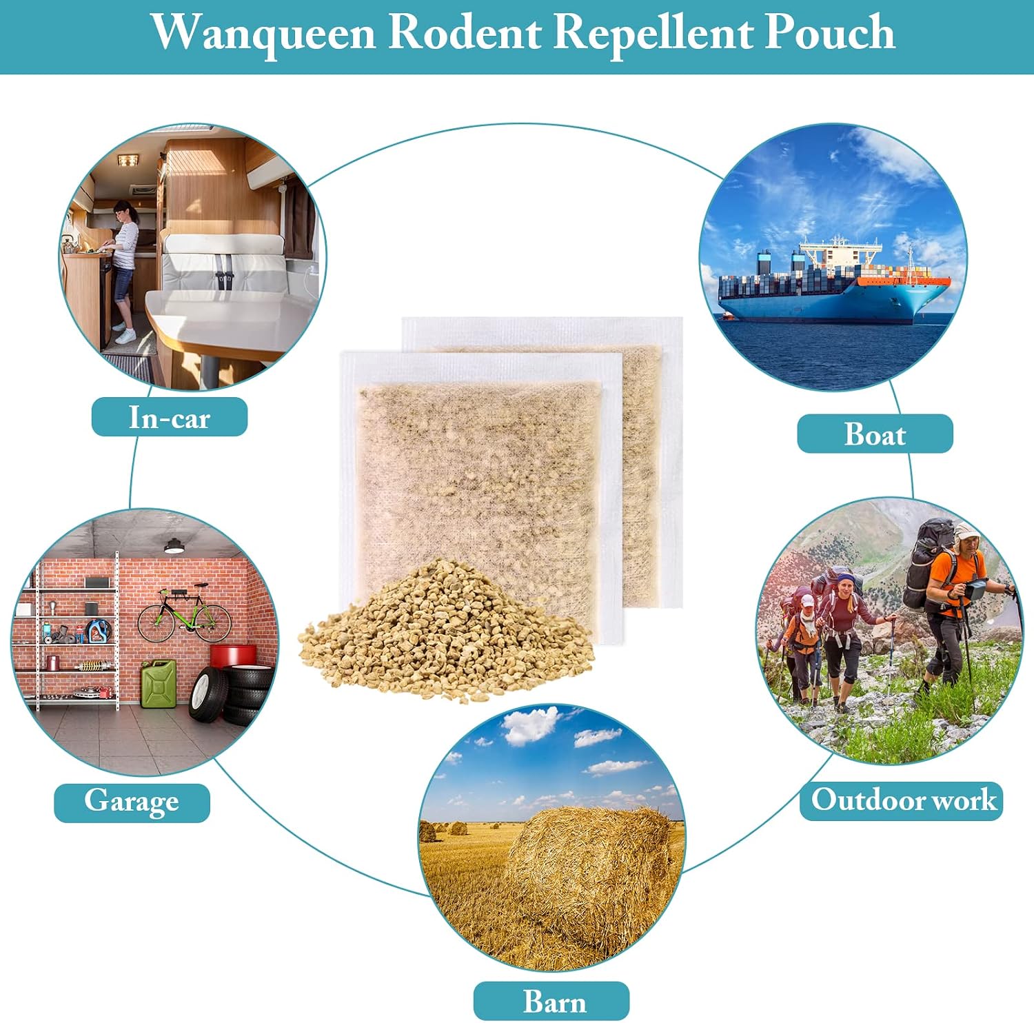 6 Pack Mouse Repellent Pouches Mice Repellent for House, Peppermint Oil to Repel Mice and Rats Rodent Repellent Packs Pest Control Indoor