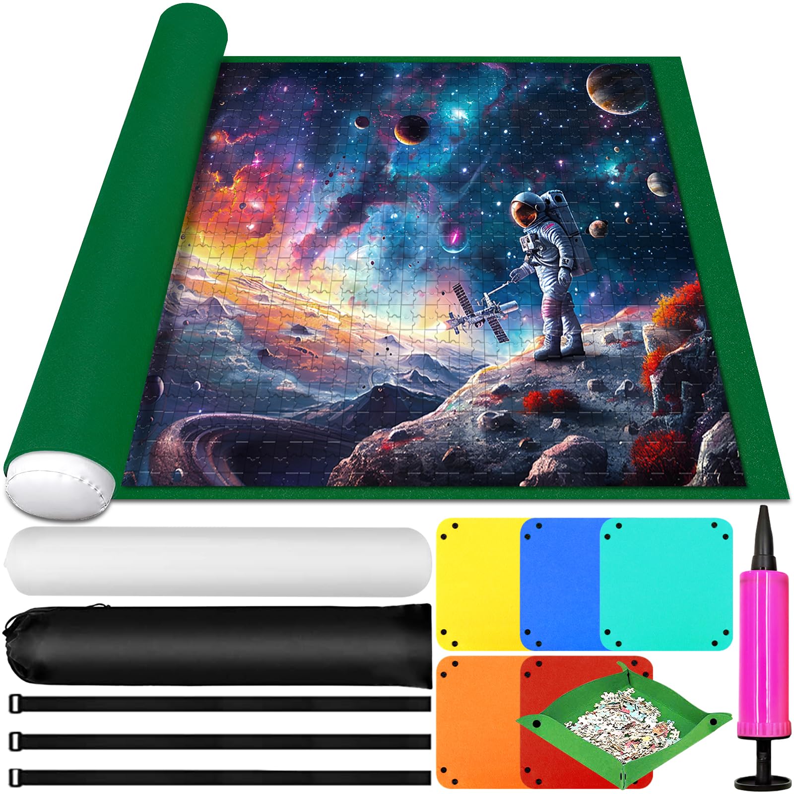 ZZXLOPEZ Tapete Puzzle, Tapete para Enrollar Puzzles para 1000 1500 2000 3000 Piezas, Puzzle Pad Puzzle Mat Roll Up, Fieltro Estera de Rompecabezas Portátil, Accesorio para Guarda Puzzles