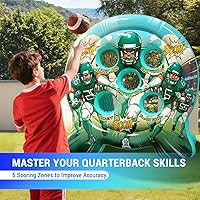 Vista 3 de 6Ft Inflatable Football Target Toss Game - Giant Outdoor Carnival Party Games for Backyard & Tailgate - Arcade Sports Toy with Electric Pump - 4