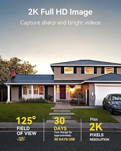 Miniatura 10 de LongPlus Cámara de seguridad inalámbrica para exteriores paquete de 2 cámaras de seguridad inalámbricas alimentadas por pilas para seguridad del