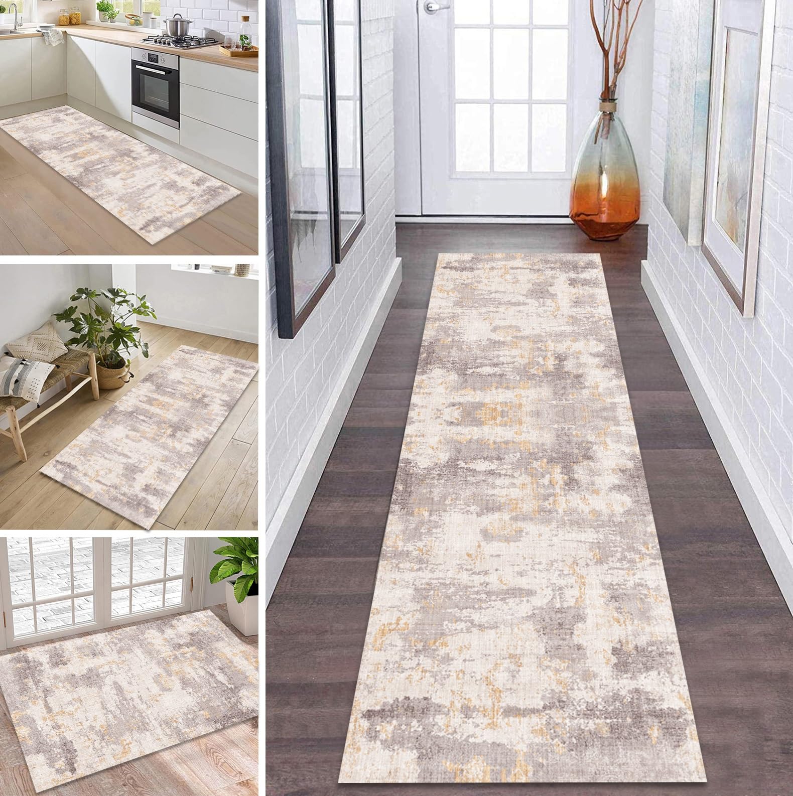 Tapis de cuisine long antidérapant et lavable pour couloir