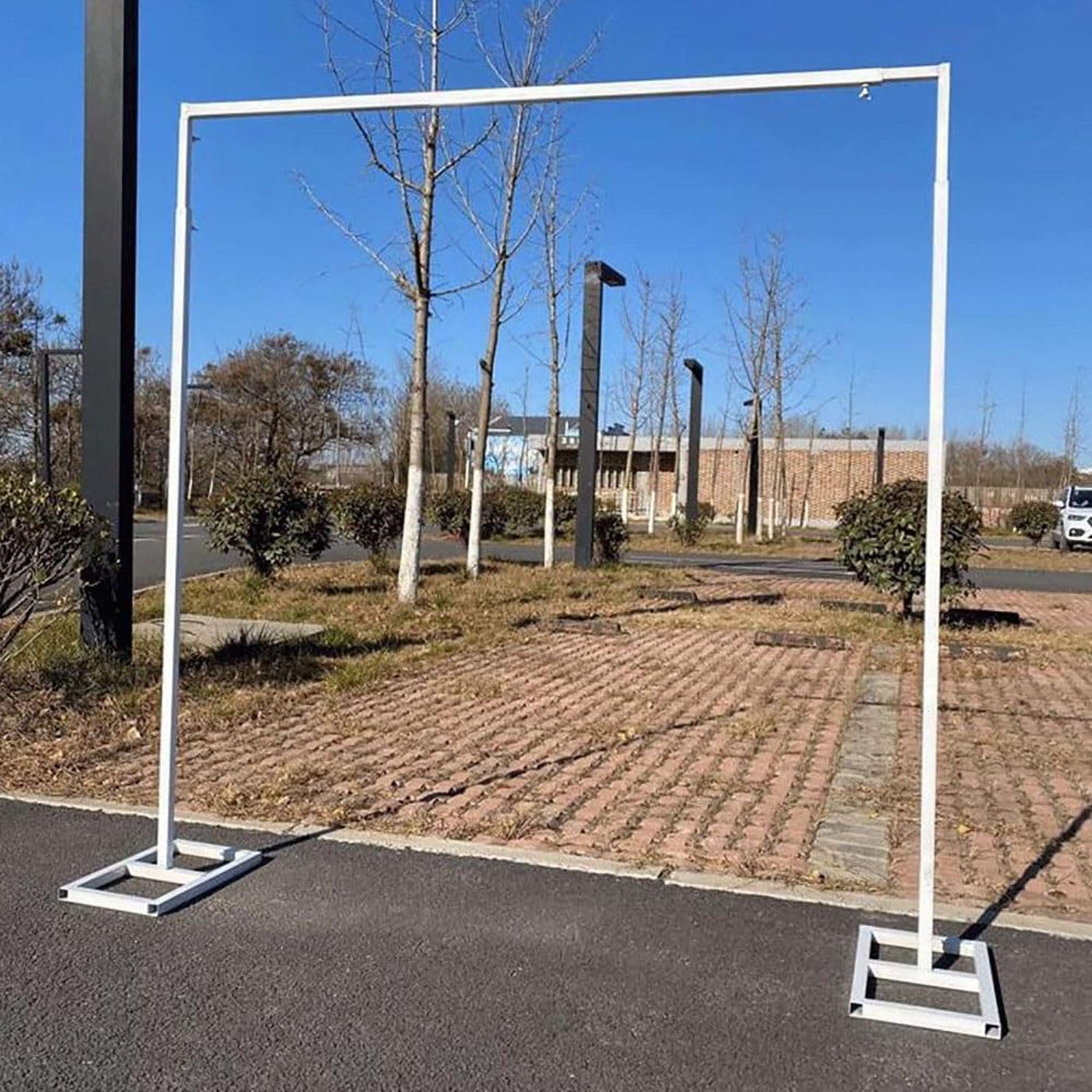 Gartenbogen aus Metall, für Hochzeiten und Veranstaltungen, verstellbar, 2 m/3 m, quadratisch, mit Bodenstütze, ideal für Partys und Feiern im Freien