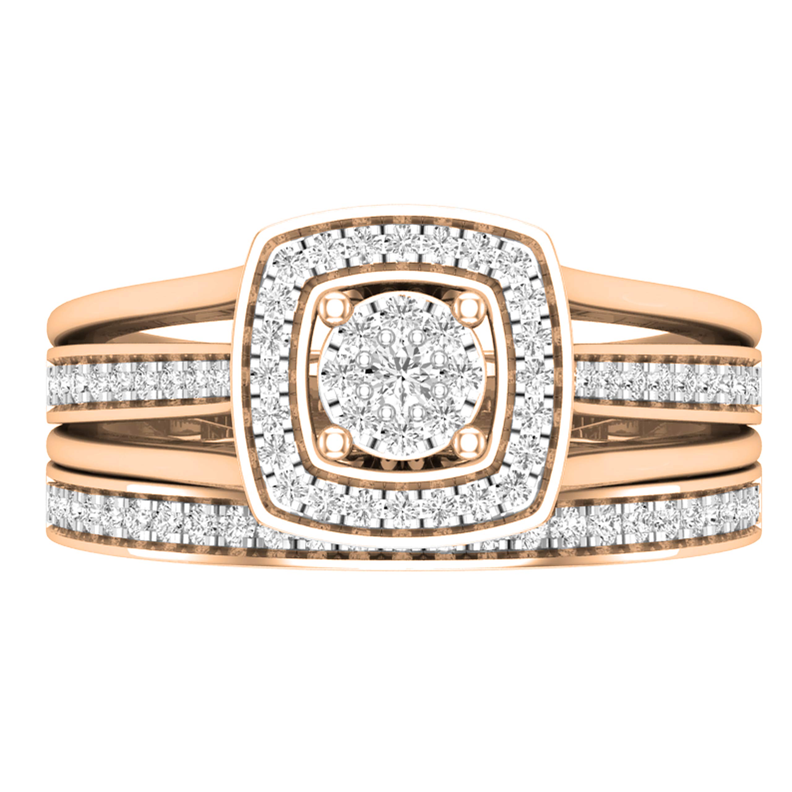 DazzlingRock Collection 10 quilates oro rosa redonda IJ diamante blanco