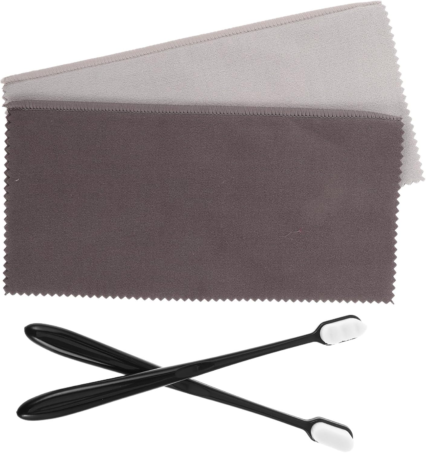 Alipis Silver Jewelry Cleaner Kit with Metal Polishing Cloth and Soft Black Brushes, Tarnish Remover Set for Necklace and Sterling Silver Accessories Care