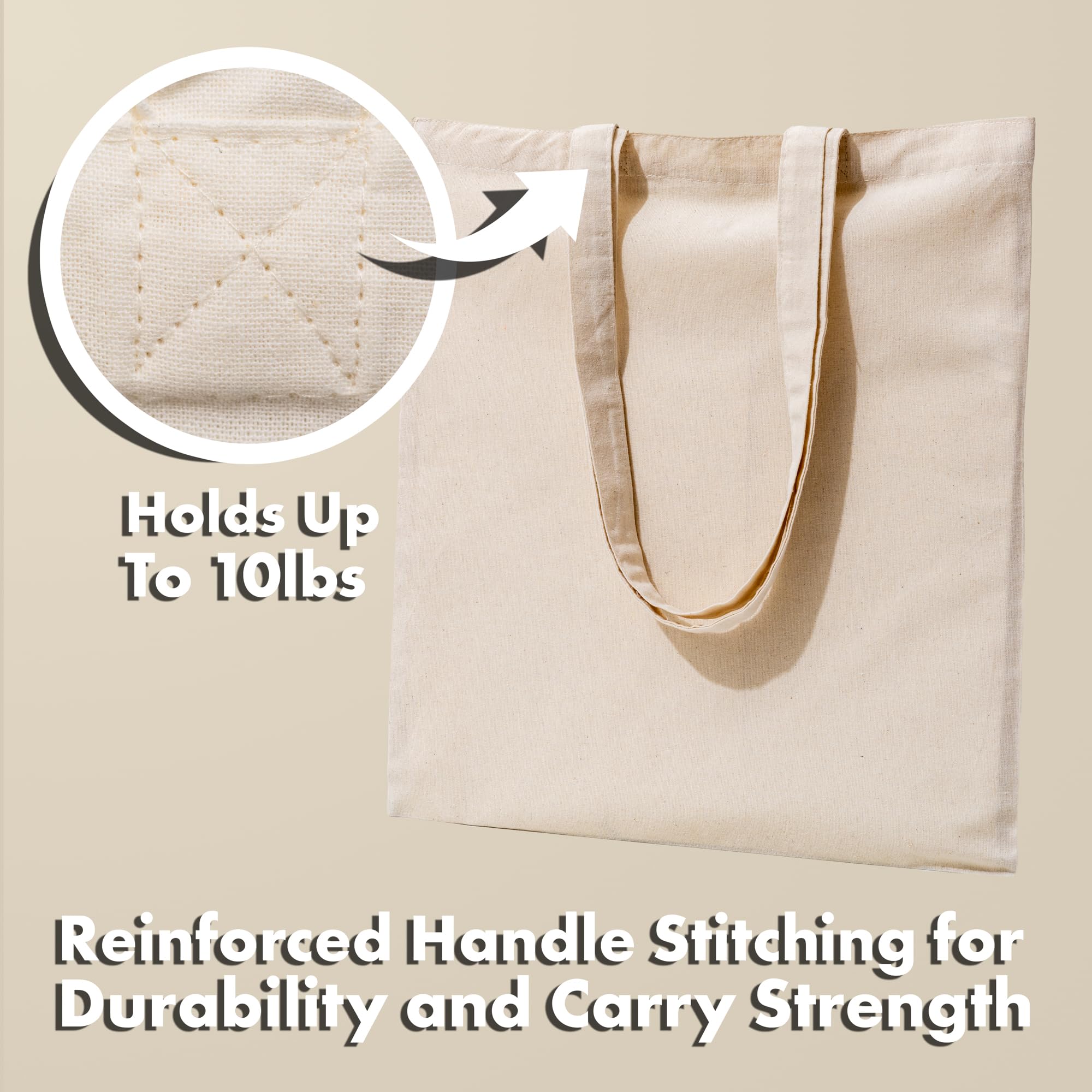 CARRYWELL |No fabricado en China| Bolsa de comestibles reutilizable, bolsa de lona ecológica, bolsa de compras, algodón orgánico ligero
