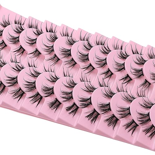 Miniatura 6 de DSLONG Pestañas de manga en racimo, aspecto húmedo, efecto de pestañas húmedas de anime con puntas, extensiones de pestañas individuales,