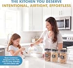 Shazo Airtight Food Storage Containers with Lids - 6 PC BPA Free Clear Plastic Cereal Containers with Easy Lock Lids for Kitchen and Pantry Organization for Snacks and Pasta - 1.2L