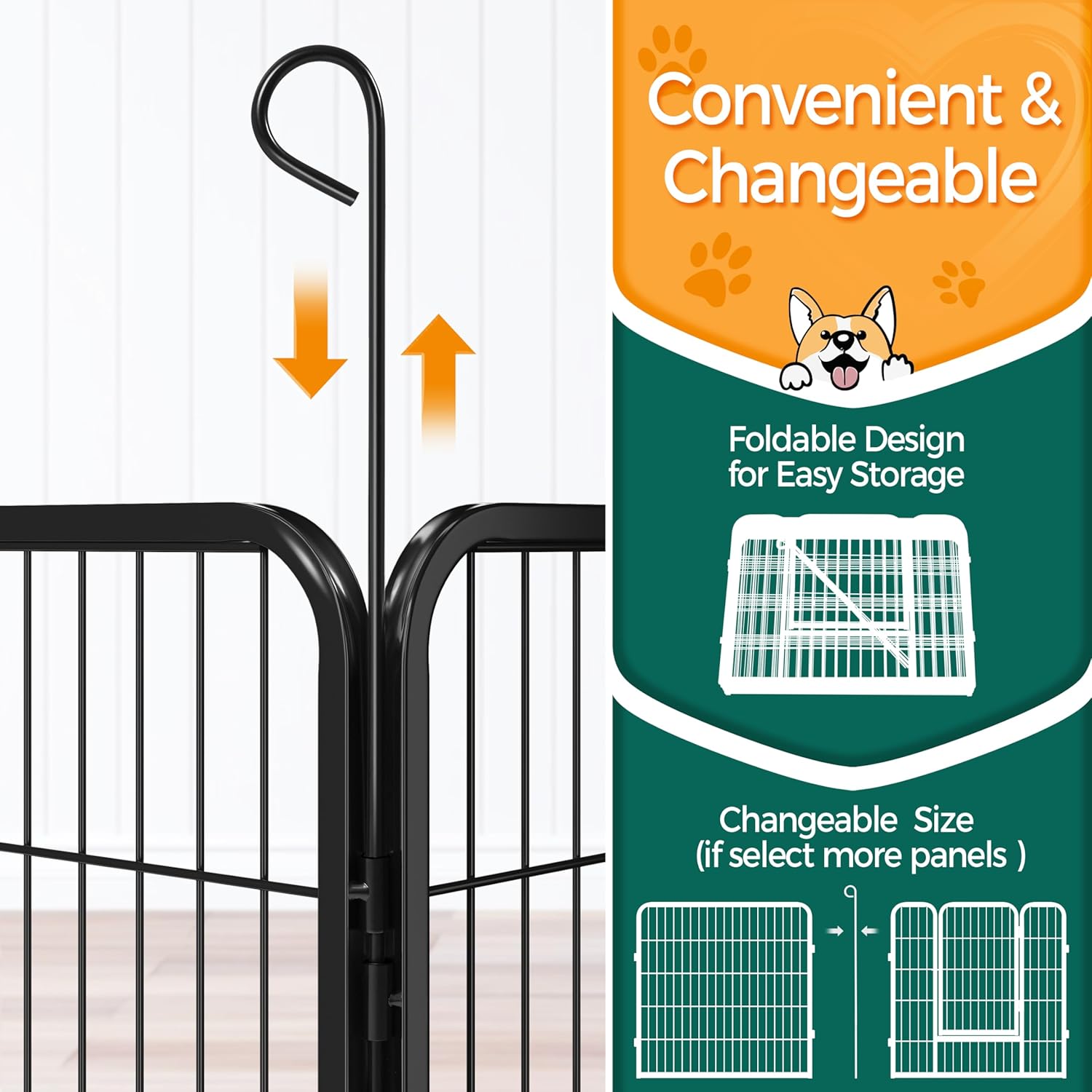 Yaheetech Dog Playpen Indoor, Extra Wide Outdoor Dog Fence Foldable Pet Puppy Exercise Pen for Yard/Garden/RV Camping, 24 Panels 32 Inch Height x 32 Inch Width
