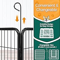 Vista 8 de Yaheetech Corralito para perros al aire libre, 32 pulgadas, 24 paneles, corral para perros para interiores, resistente, corral de ejercicio
