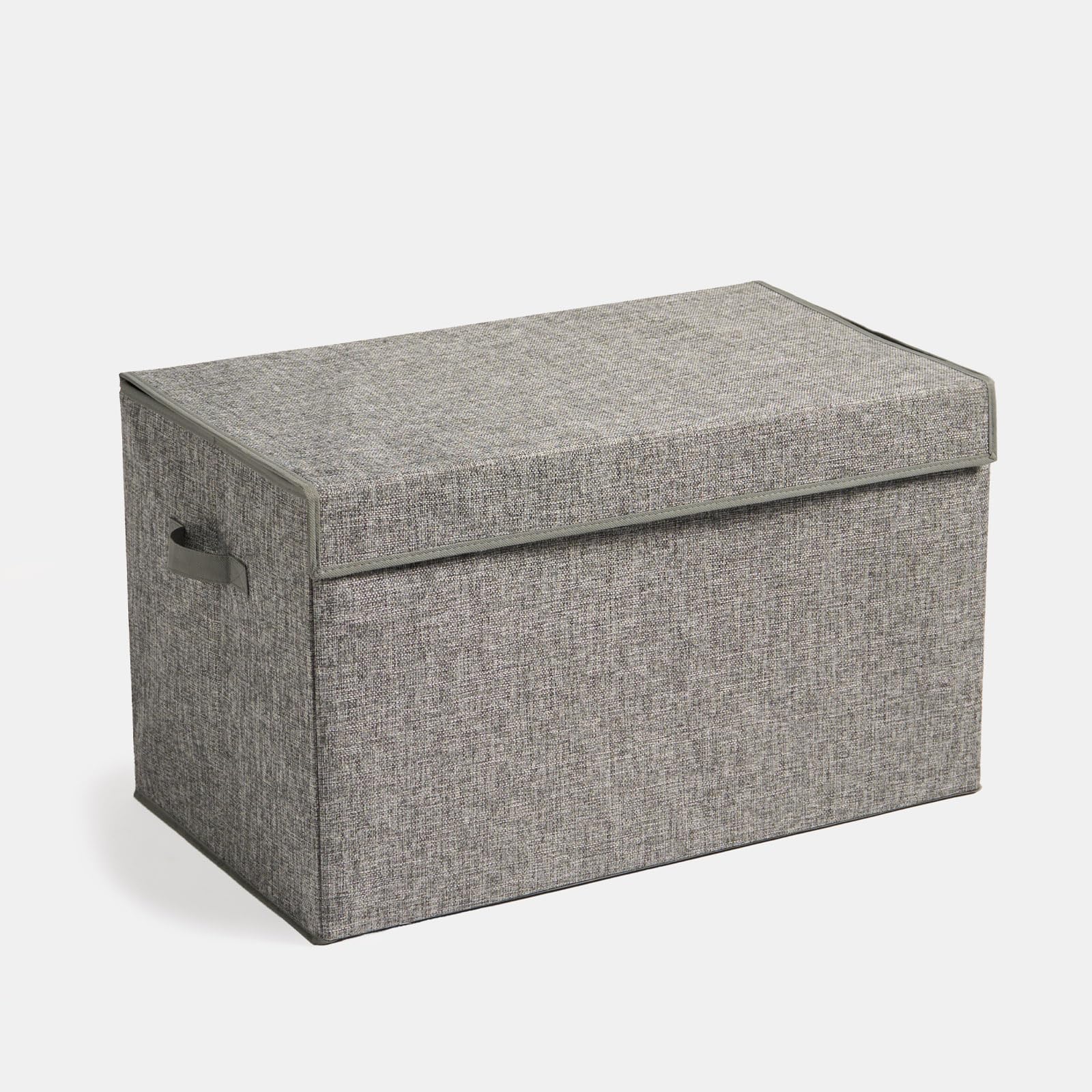 Ohs Plain Foldable Fabric Storage Box Organiser With LidGrey from B&Q