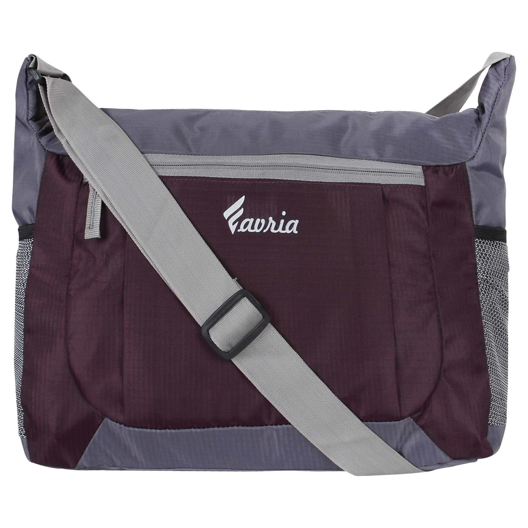 Polyester Water Resistant Sling Bag For Men Cross Body Travel Office Business Messenger one Side Shoulder Bag for Men and Women - (Wine)-image-19