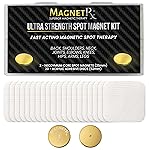 MagnetRX Magnetic Spot Kit - Ultra Strength Body Magnets 14,200 Gauss - Effective Large Magnets for Body, Back, Shoulders, Knee, HIPS, and Neck (2 Magnets + 20 Adhesives)