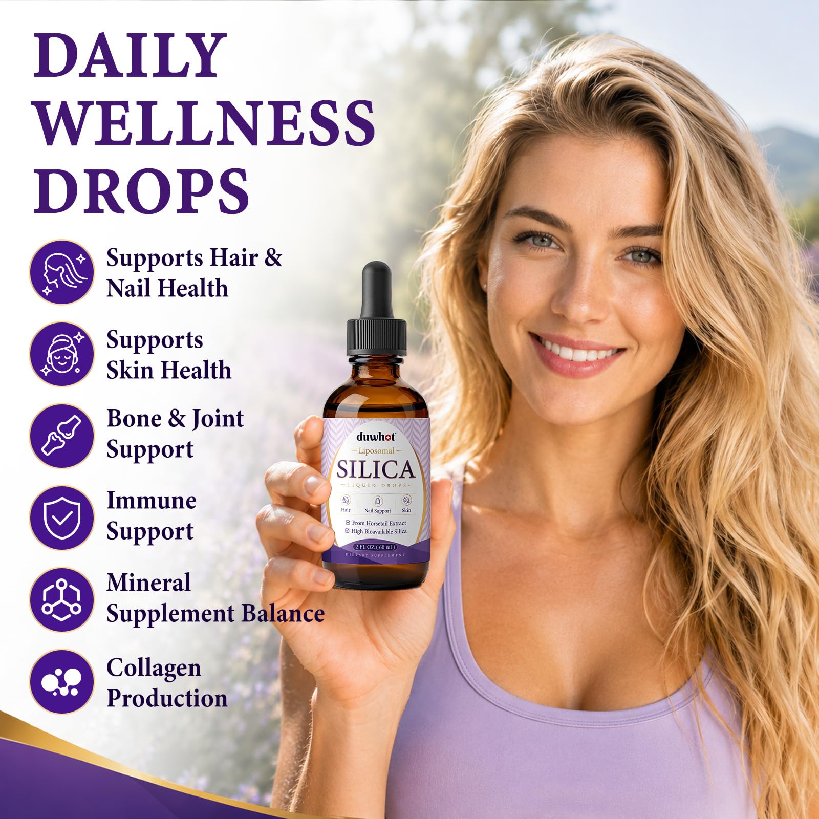 Liposomal Liquid Silica Supplement Drops for Women & Men, 2 Fl Oz — Amazon image 3