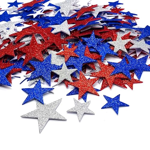 200 Pcs Glitter Star Stickers Patriotic Decoration Self Adhesive Star