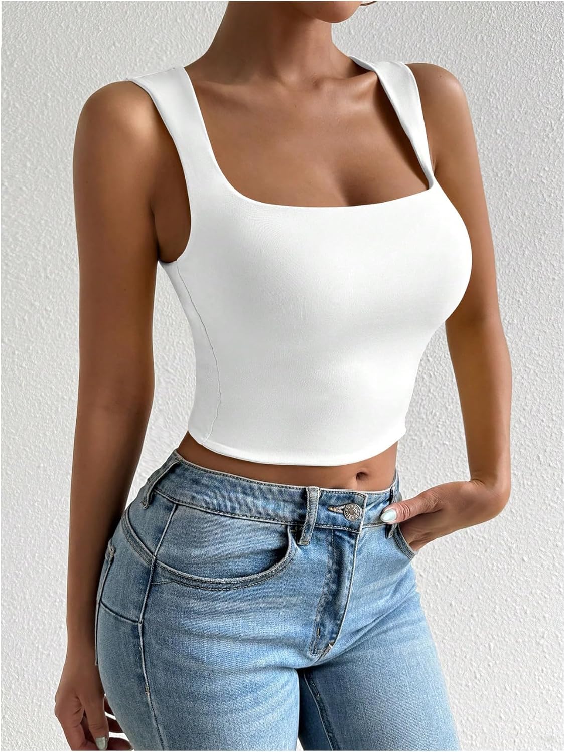 Floerns Women's Casual Sleeveless Tank Top Square Neck Basic Going Out Camisole - Image 4