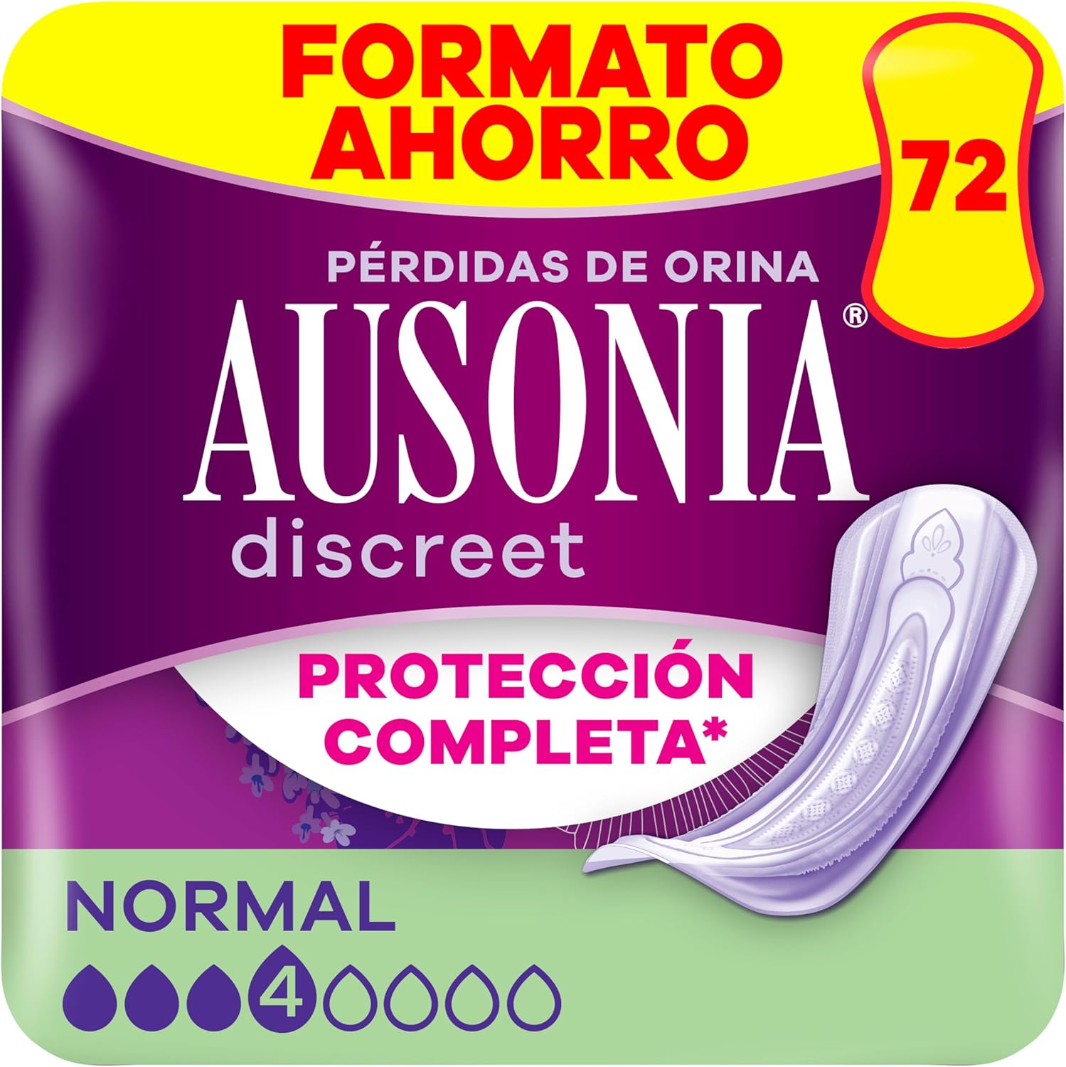 Pack de 72 compresas Ausonia Discreet Normal para pérdidas de orina por sólo 13,47€ ¡¡40% de descuento en compra recurrente!!