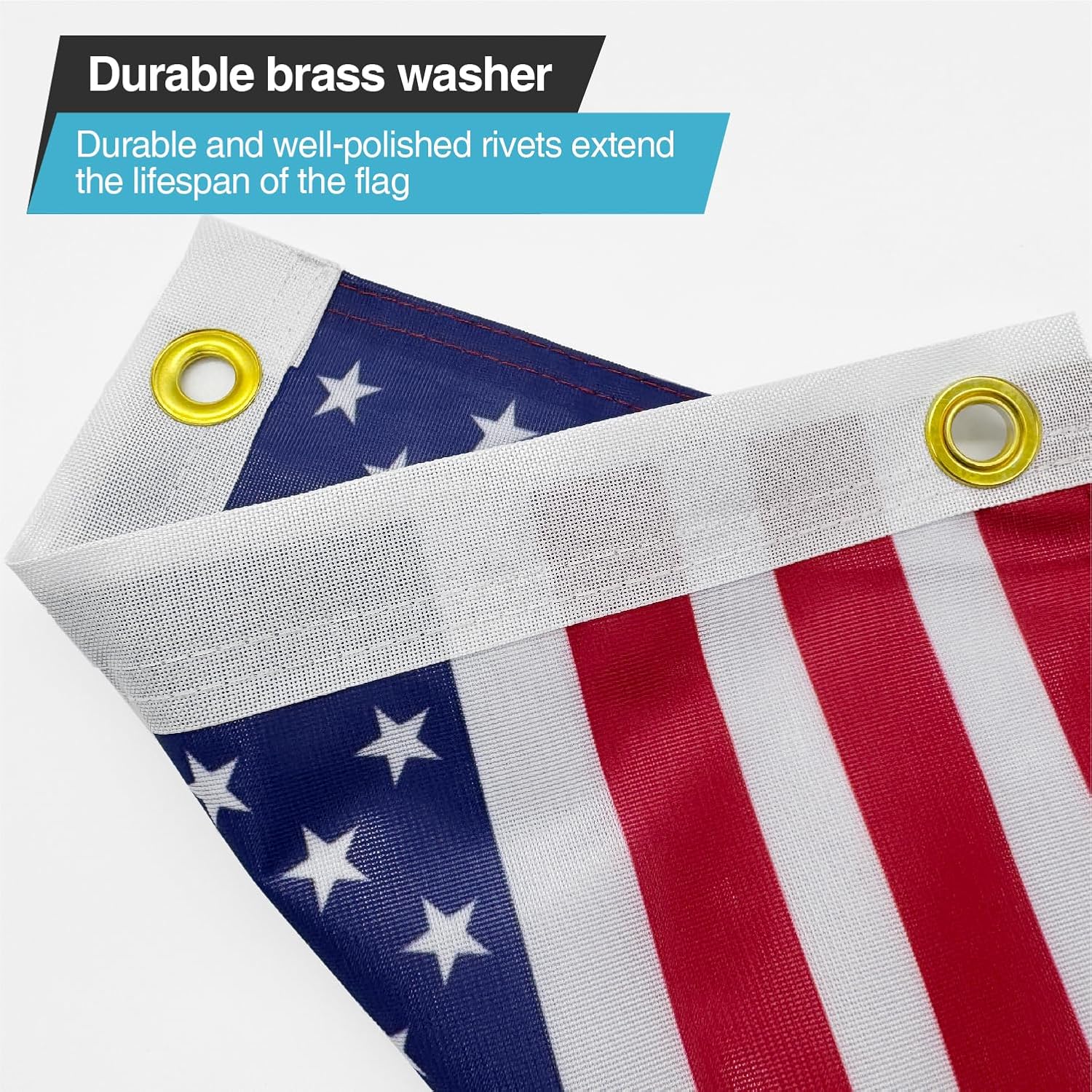 2 Pack American Flags, Offroad Flags for Whip Lights or Antenna Flag Poles, 12" x 18" Double Sided Whip Lights Accessories, America Whips Flags for UTV ATV Can-Am Polaris RZR SXS Boats Ulti Offroad (American Flag 2 Pack) - Image 4